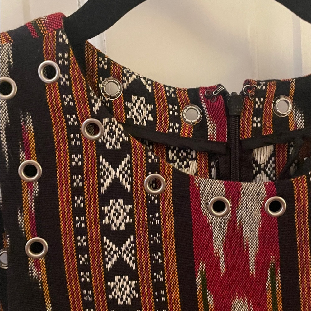 Reformation Black and Red Patterned Mini Dress